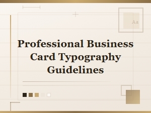 Typography Principles for Business Cards