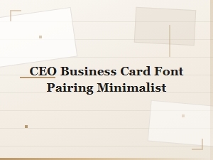 Font Pairings for the Minimalist Ceo Business Card